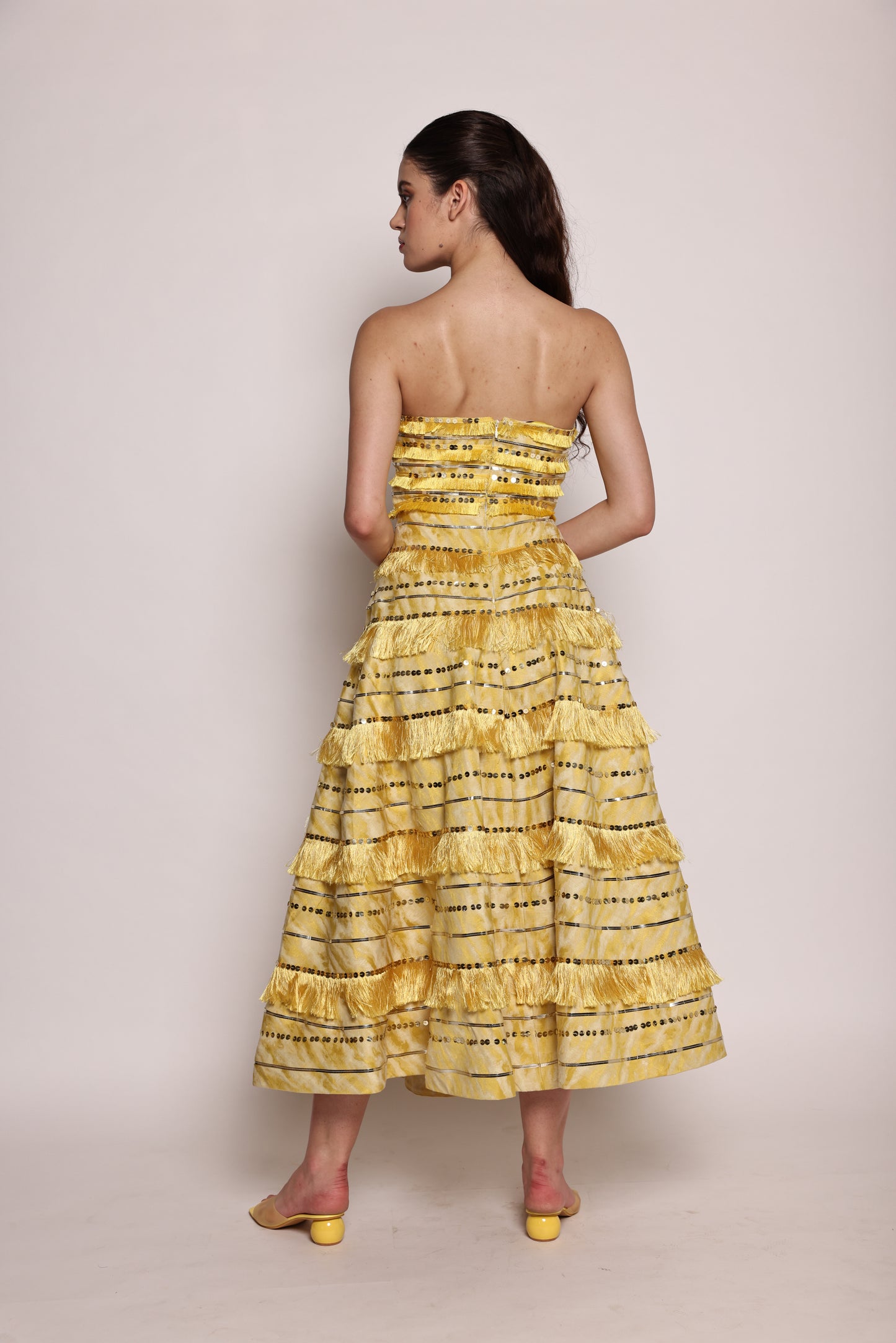 Amara - Strapless Tea-length dress
