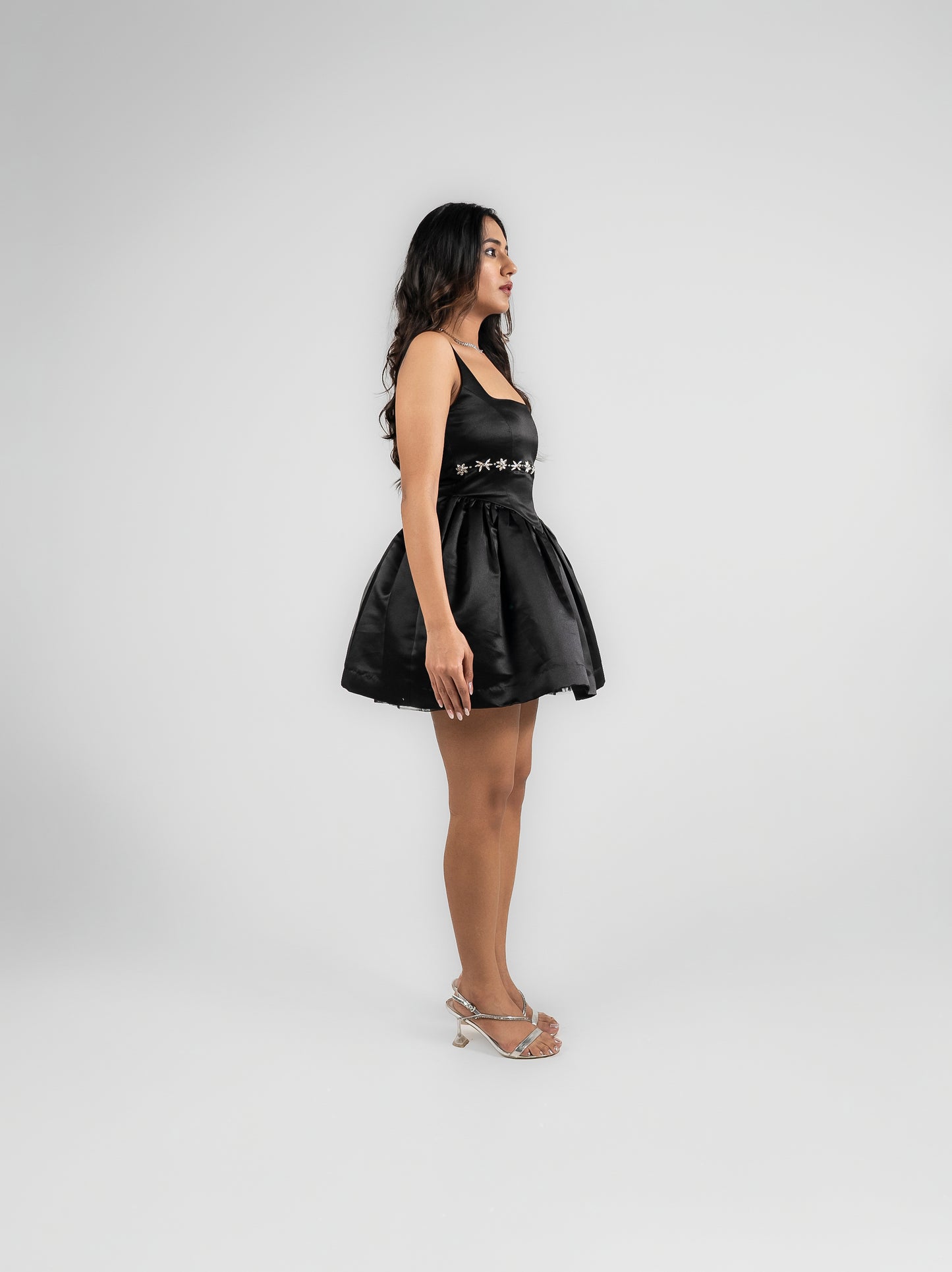 Jolie - Drop waist mini dress with stone detailing