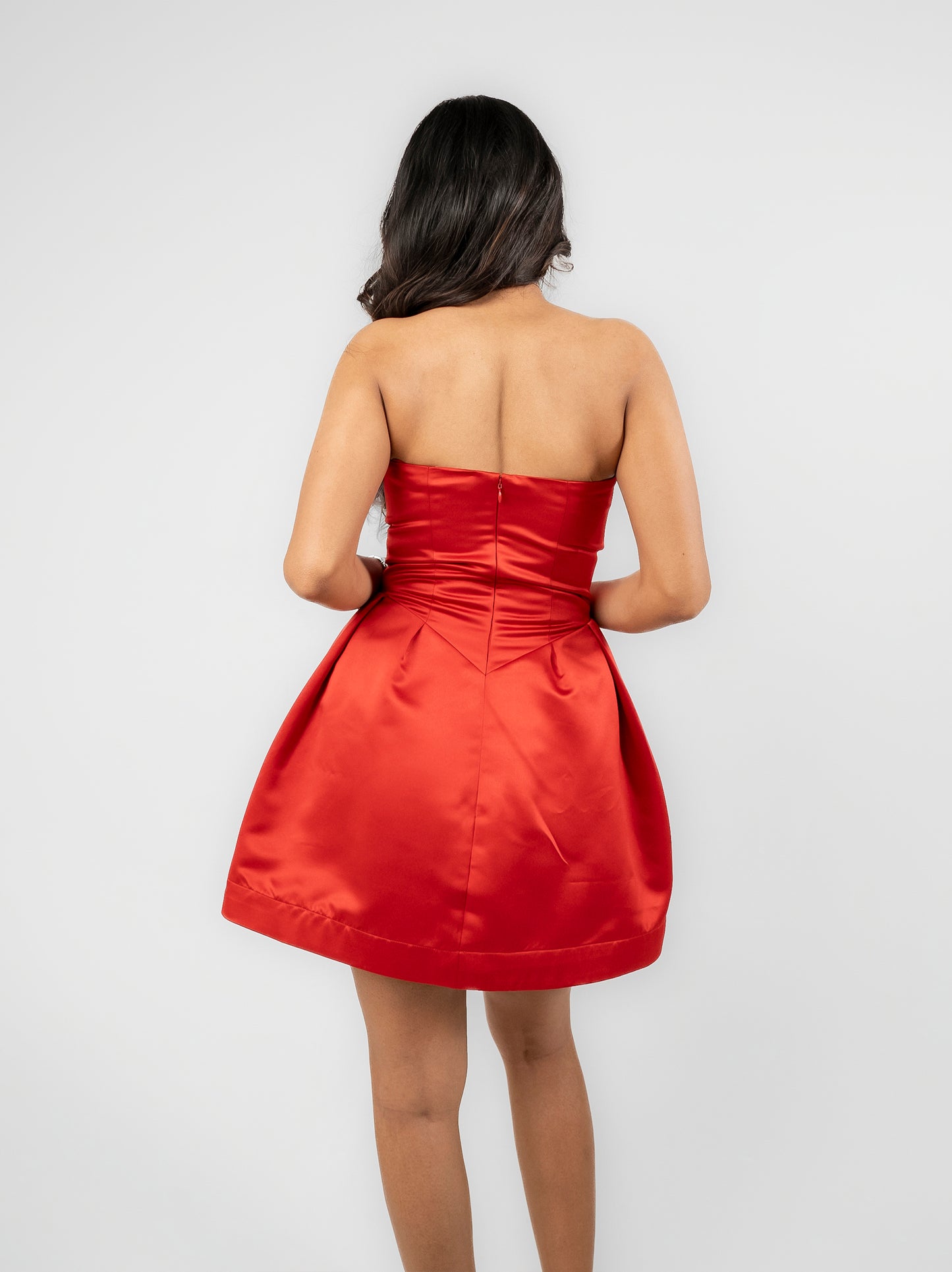 Vermilion - red mini dress with stone work