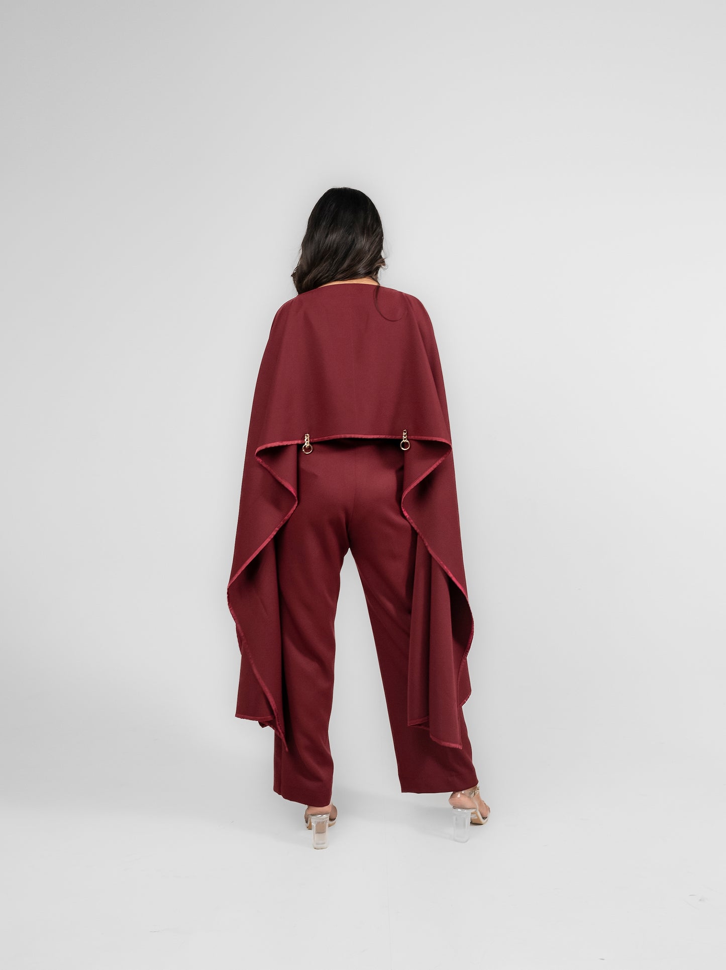 Reine - Flared sleeves top with flared flap pant with satin detailing