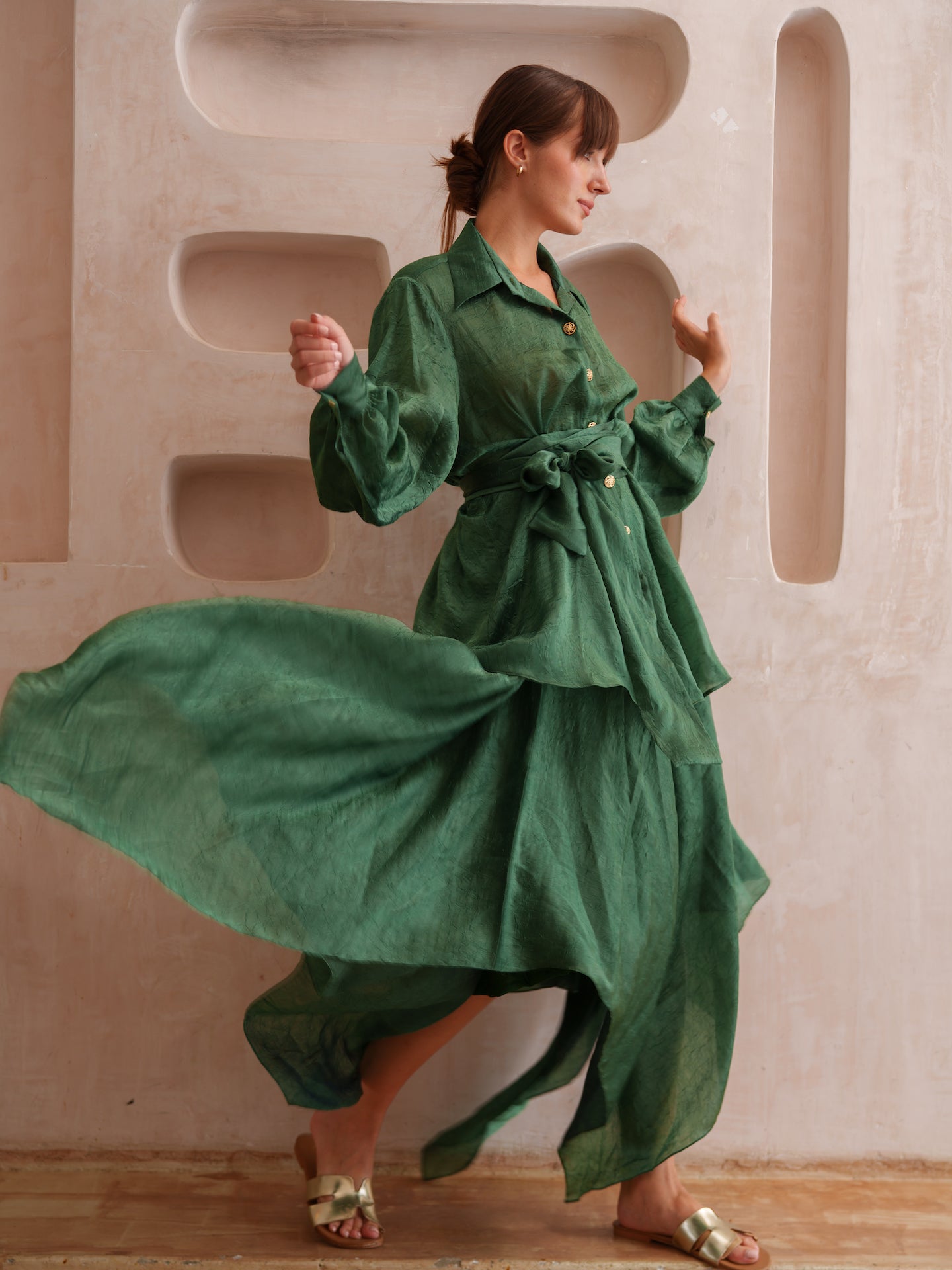 Andrea - Co-ord set with Shirt and handkerchief style skirt