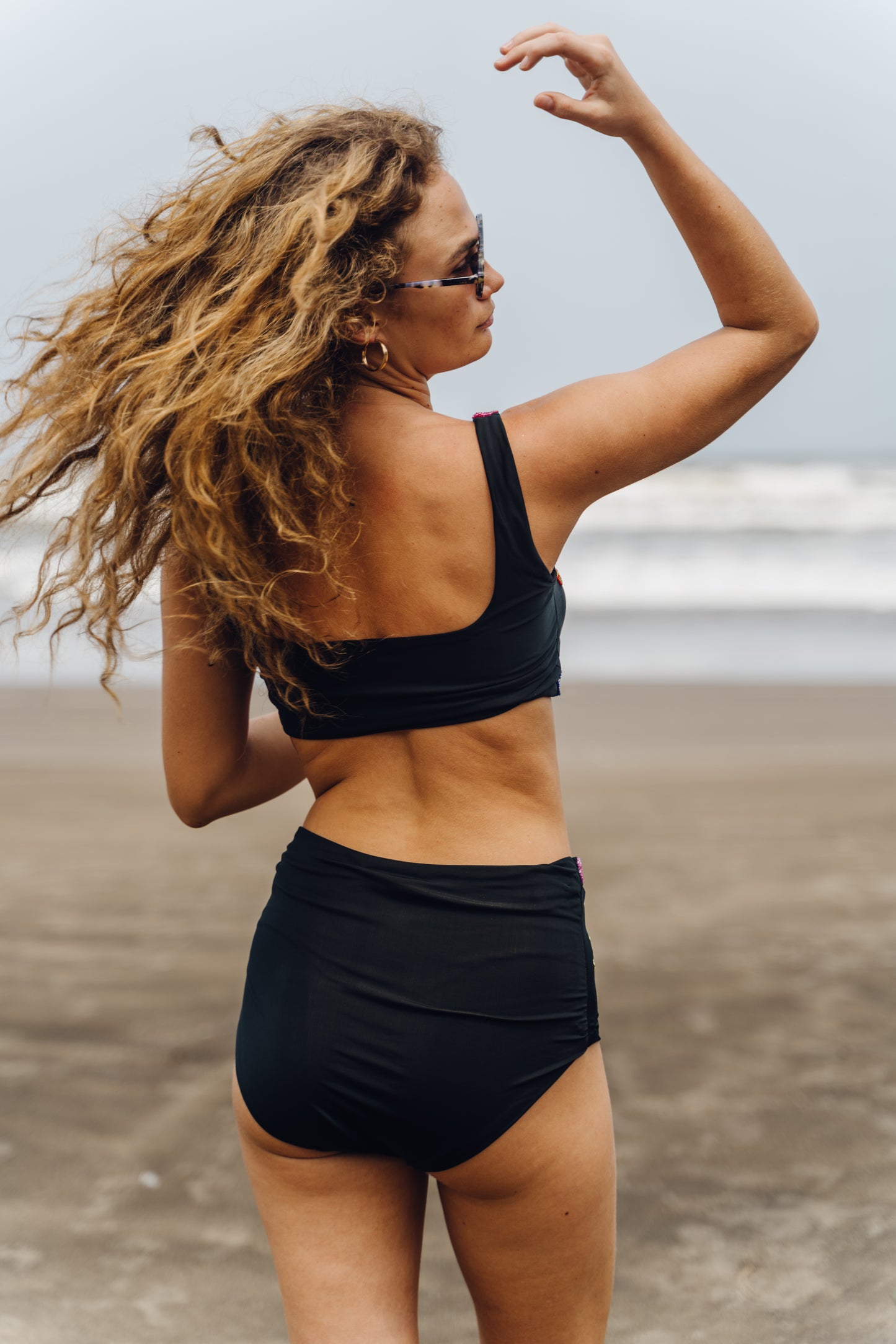 ISLAYA- Black Bikini adorned with intricate embroidery of aquatic motifs