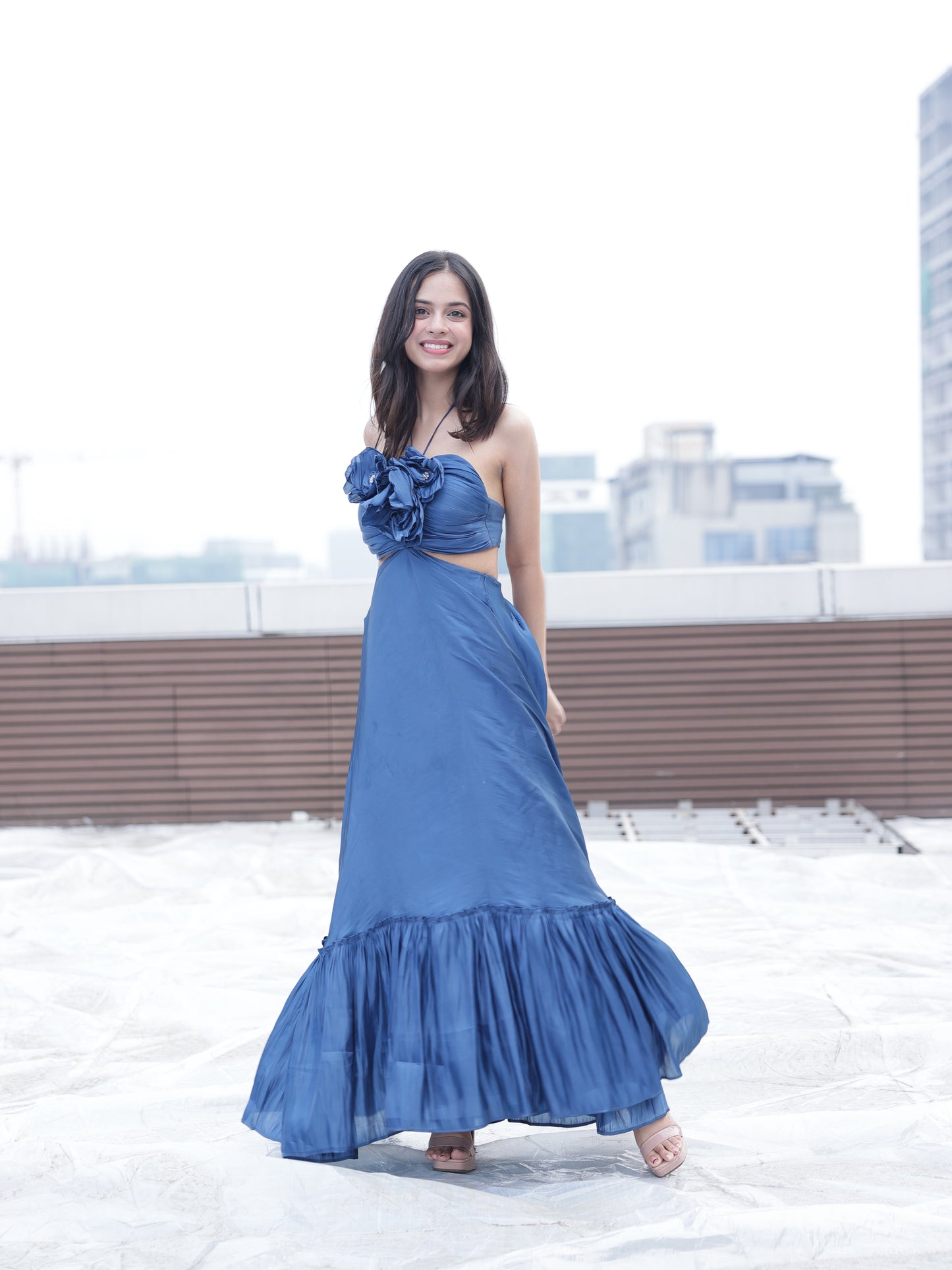 Nitanshi Goyel in Vivienne - Dress with flower detailing