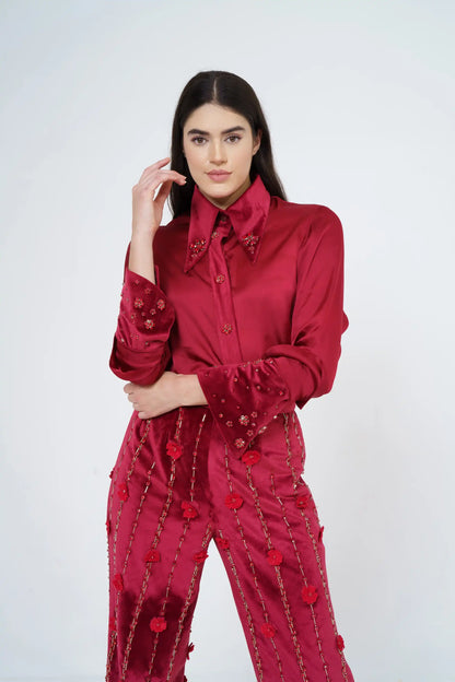 Stacey - Co-Ord set with Floral embellishment