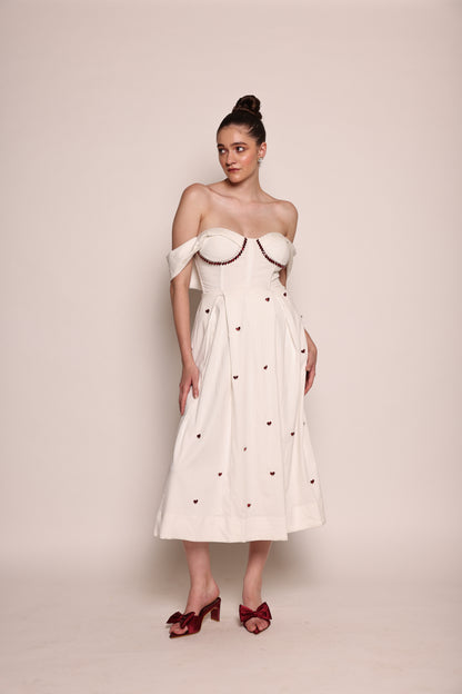 Eve - Off-shoulder Tea-length dress