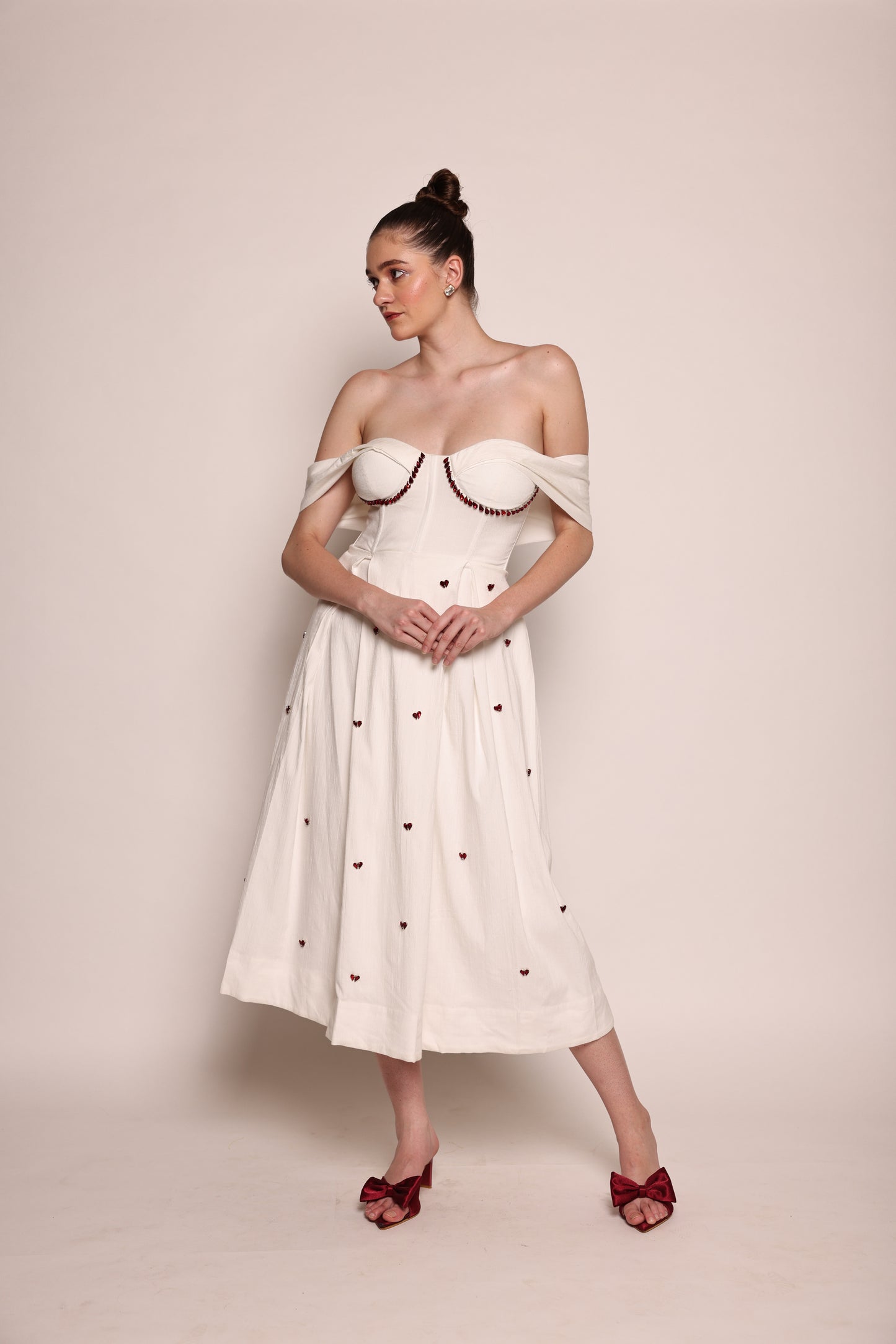 Eve - Off-shoulder Tea-length dress