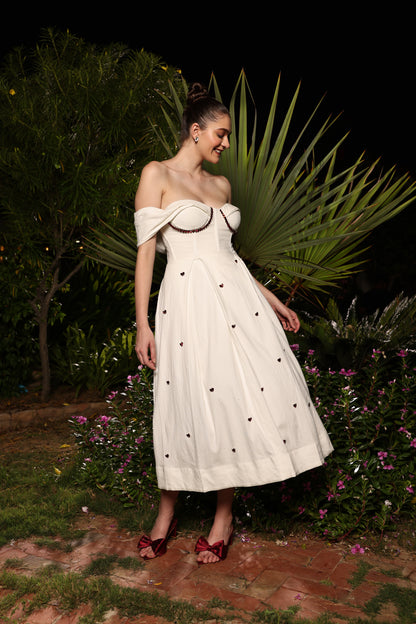 Eve - Off-shoulder Tea-length dress