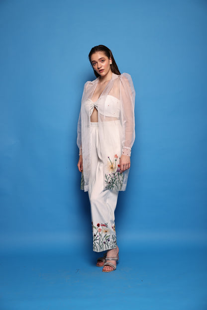 Oasis - Embroidered co-ord set with transy jacket