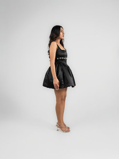 Jolie - Drop waist mini dress with stone  detailing