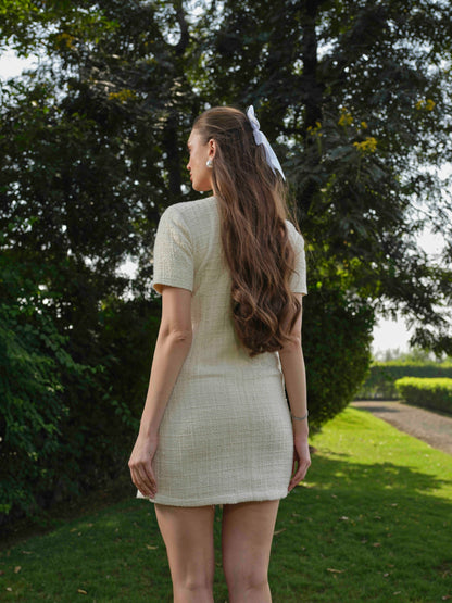 ELARA- A LINE short dress with detailed neck.