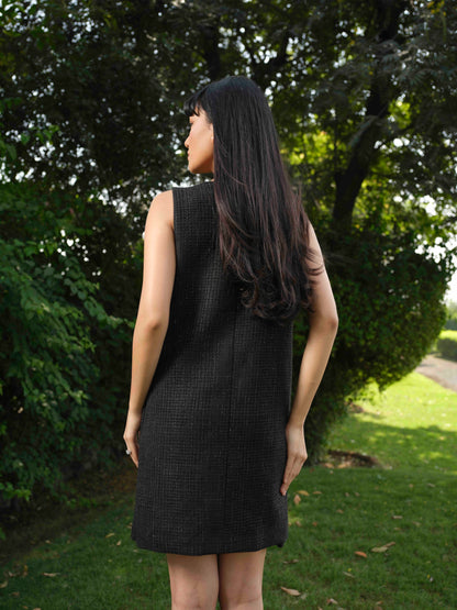 EVANIA - Aline dress with bow  detailing on neck