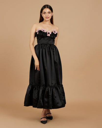 Clara - Strapless flower dress