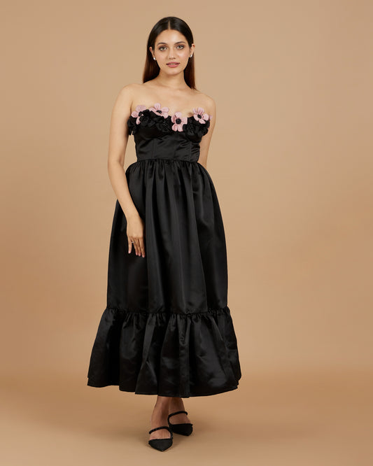 Clara - Strapless flower dress