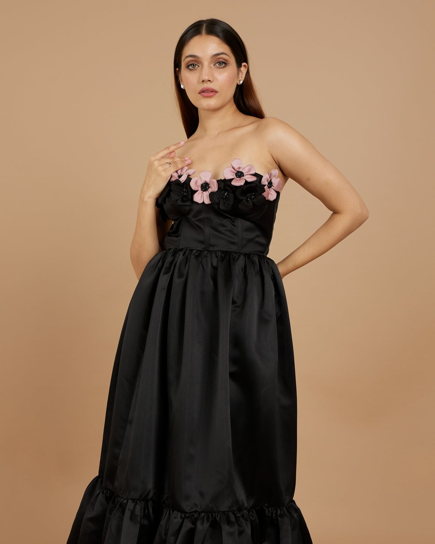 Clara - Strapless flower dress