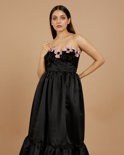 Clara - Strapless flower dress