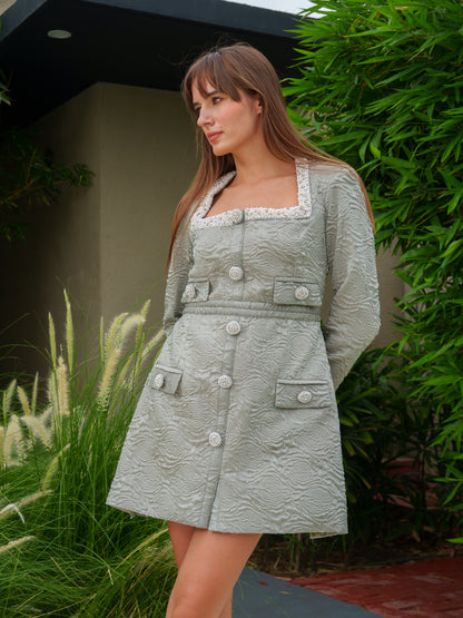 Gianna - Mini dress with patch pockets and pearl detailing