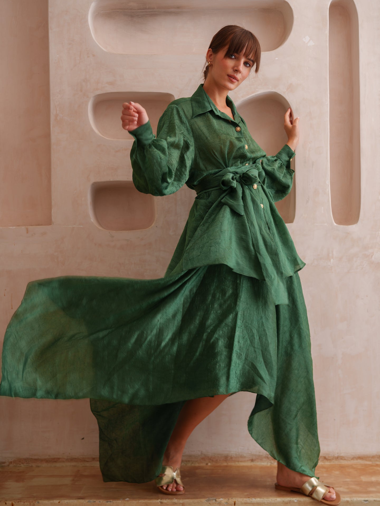 Andrea - Co-ord set with Shirt and handkerchief style skirt