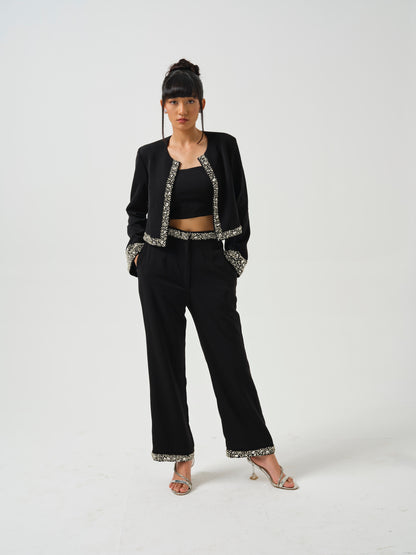 AMAYAA- Black 3 pcs set with stone detailing