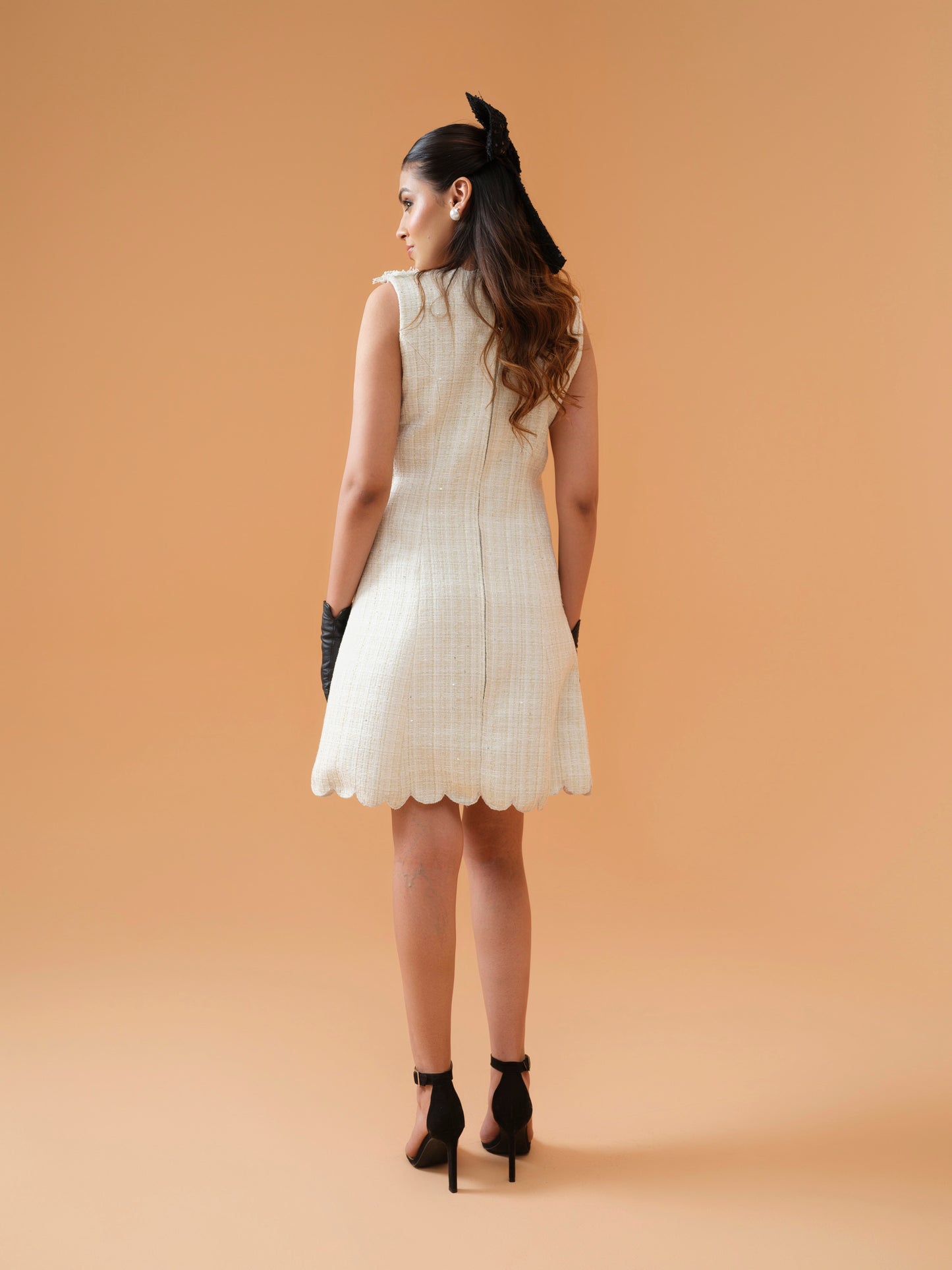 Muse dress with bow and shoulder detailing