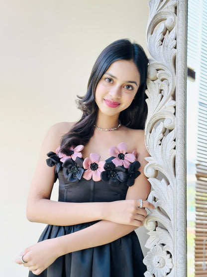 Nitanshi Goyal in Clara - Strapless flower dress