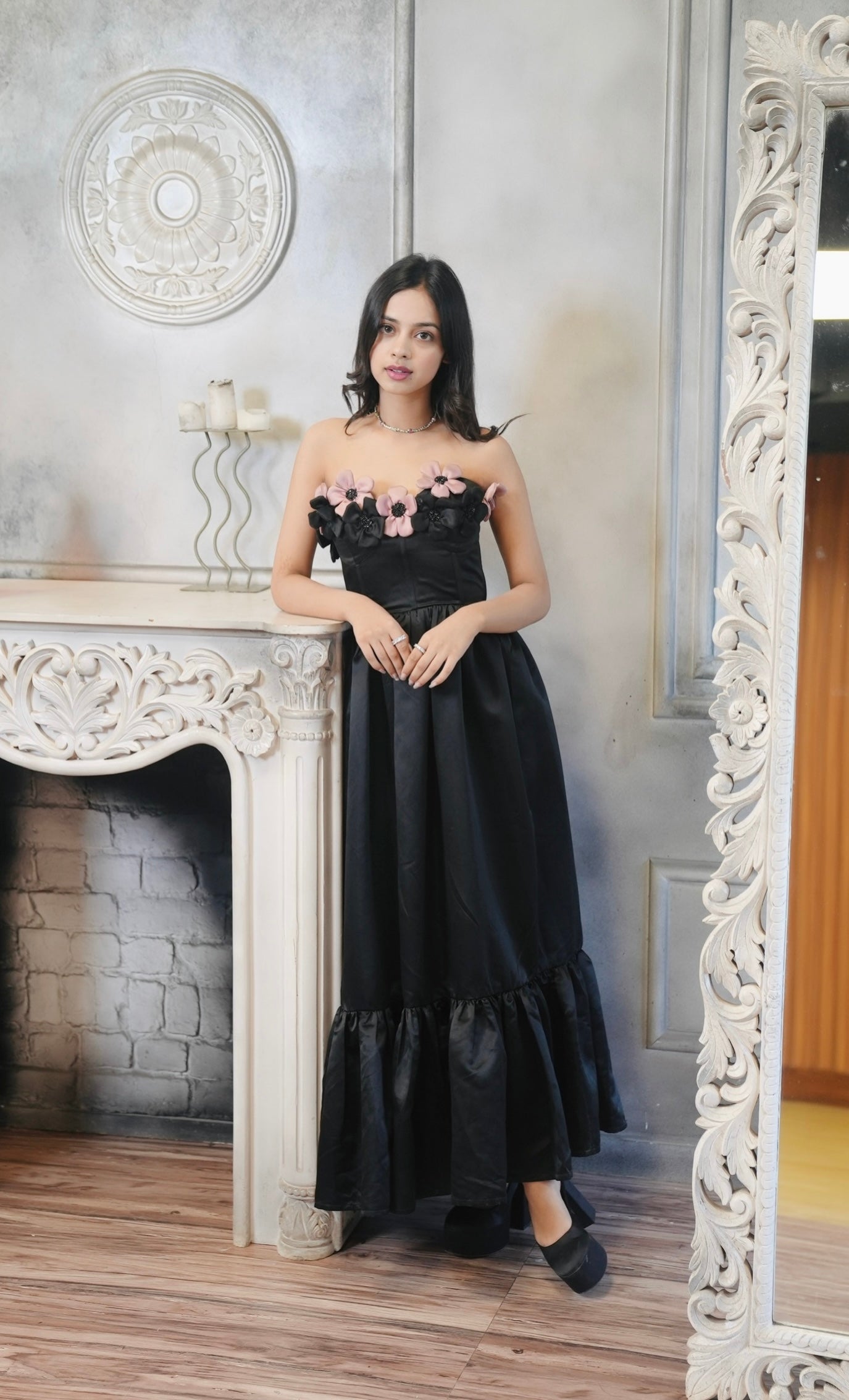 Nitanshi Goyal in Clara - Strapless flower dress