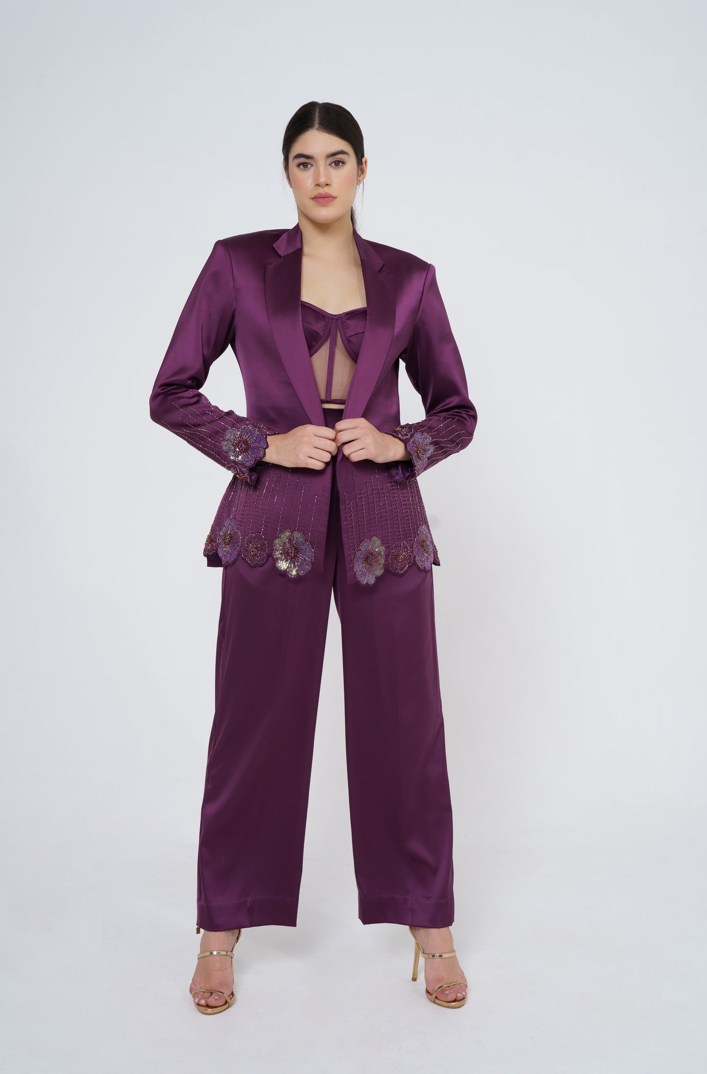 Mackenzie - 3-piece silk satin set co-ord set