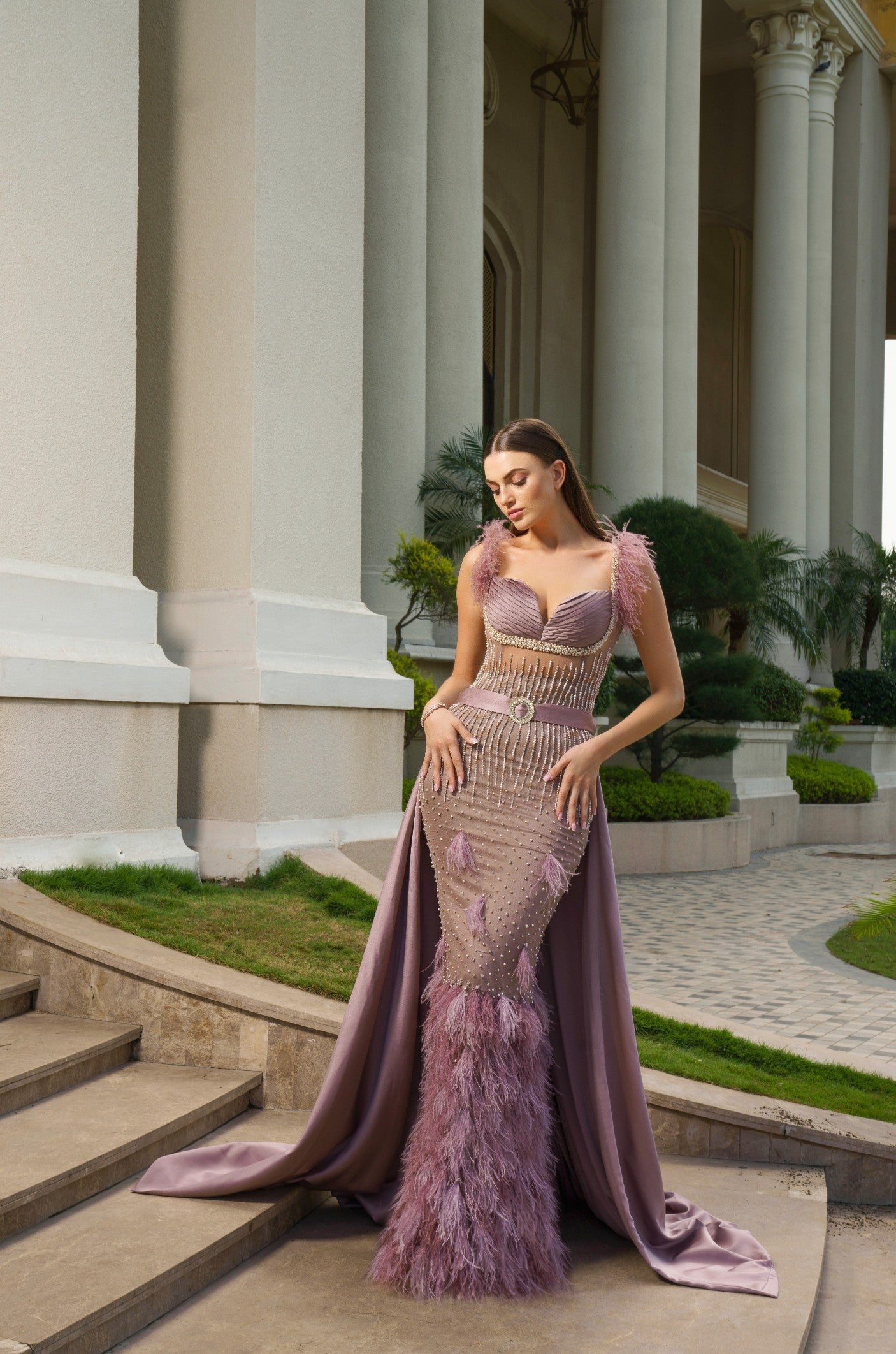 Olive color Trendy Organza Gown – 𝐋𝐎𝐎𝐊𝐒 𝐀𝐍𝐃 𝐋𝐈𝐊𝐄𝐒