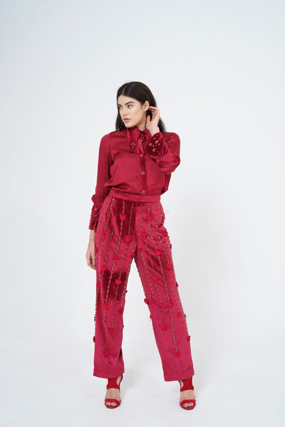 Stacey - Co-Ord set with Floral embellishment