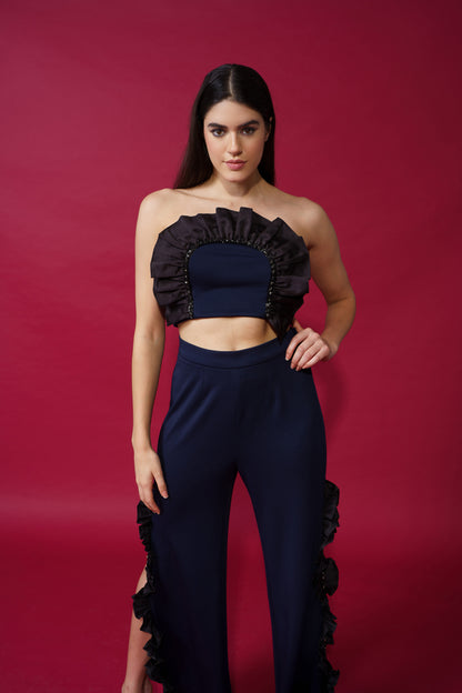 Candice - Co-ord set with black satin detailing