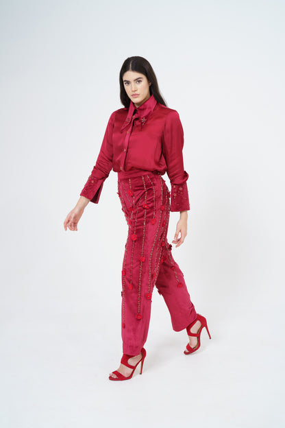 Stacey - Co-Ord set with Floral embellishment